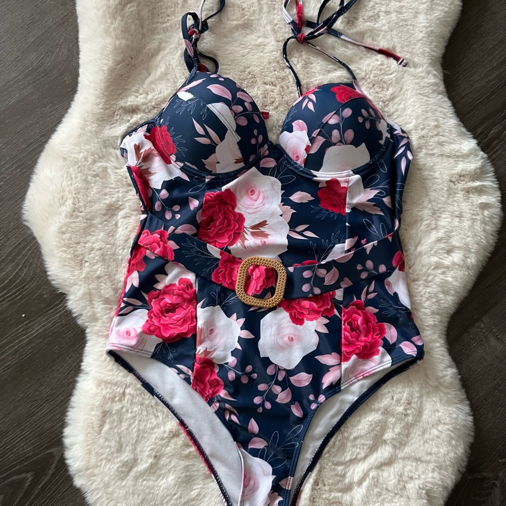 Floral One-Piece Swimsuit - Picture 2 of 10